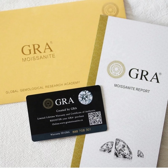 1Ct GRA Halo Moissanite Engagement Ring 18KGP S925 NEW - Picture 11 of 11